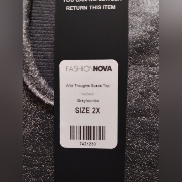 🔥 NWT 🔥 Fashion Nova Wild Thoughts Suede Cutout Top Women's Size 2X - Picture 6 of 7